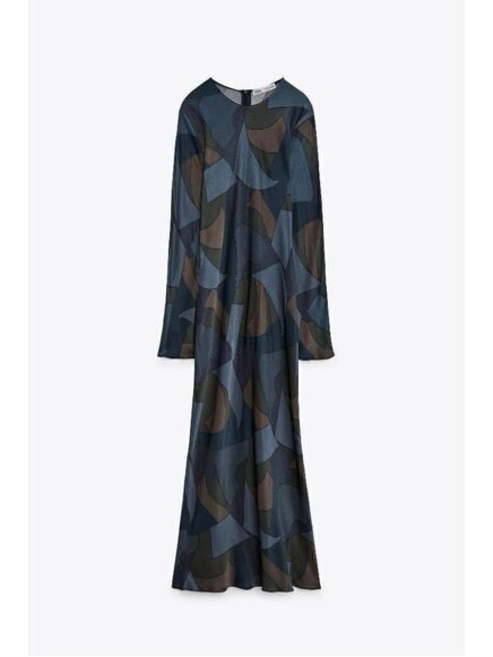 Zara Long-Sleeve Maxi Dress in Navy, Olive, Brown